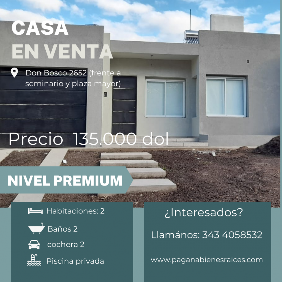 CASA EN VENTA 2 DORMITORIOS